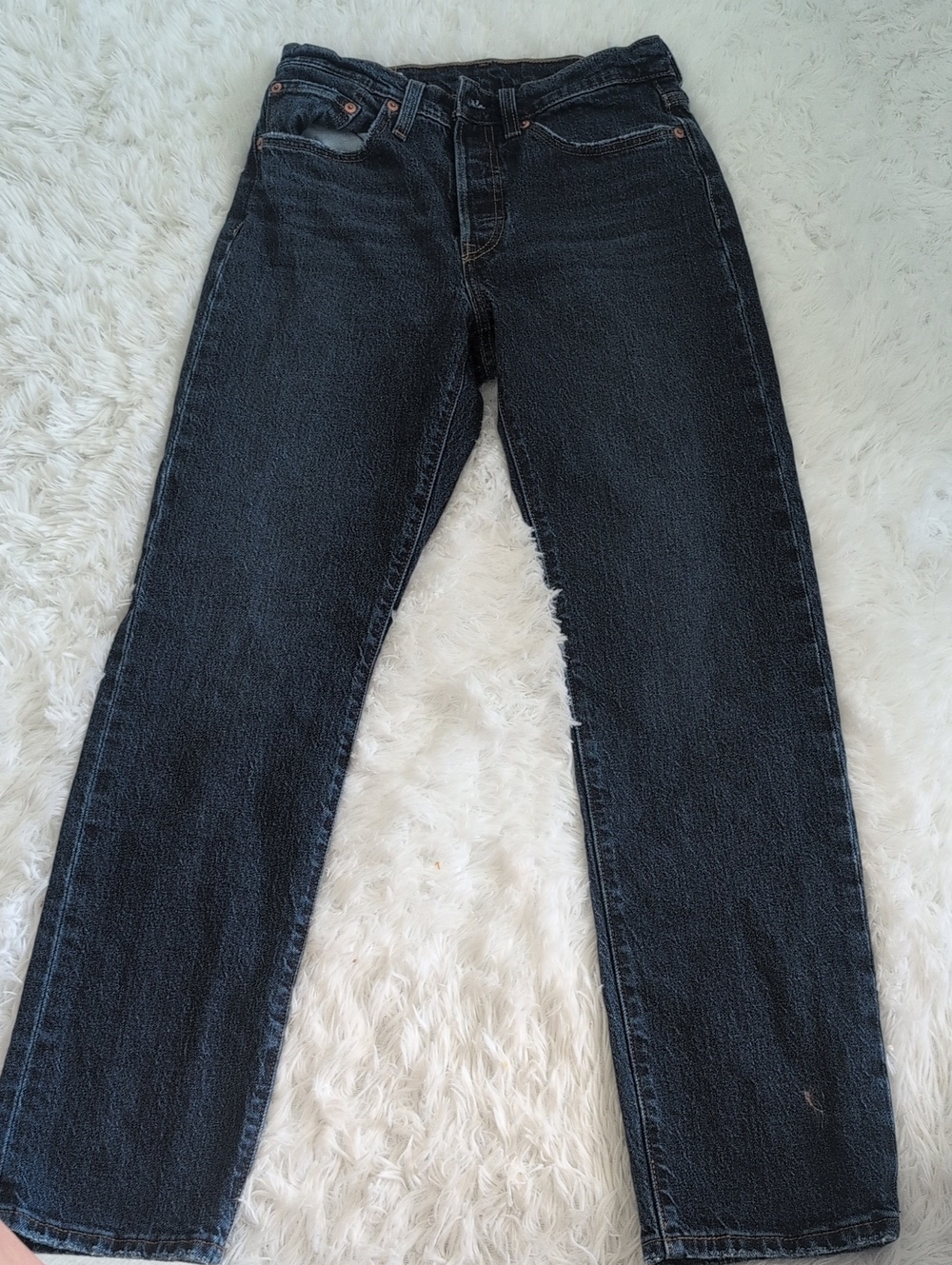 High-Rise Straight Leg Jeans in Washed Black